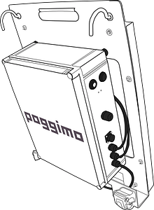 ポジモの背面画像、ケーブルの取り回しあり